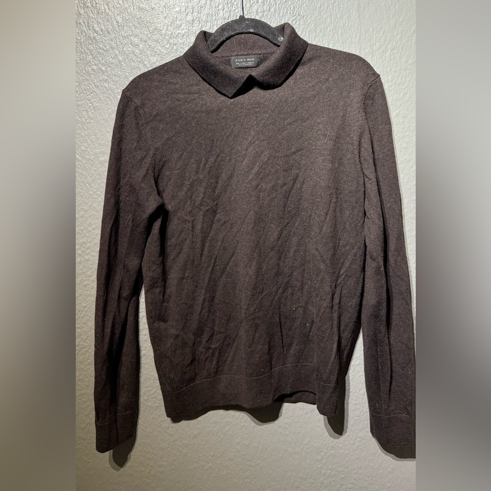 Zara Men's Crewneck Sweater in Rich Brown